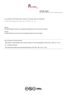 Le potier Eridubnos dans l ouest de la Gaule - article ; n°1 ; vol.4, pg 111-112