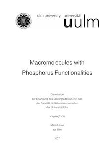 Macromolecules with phosphorus functionalities [Elektronische Ressource] / vorgelegt von Maria Leute