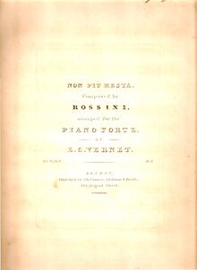 Partition de piano, La Cenerentola, Rossini, Gioacchino