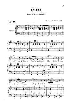 Partition complète (G minor), Boléro, Gounod, Charles