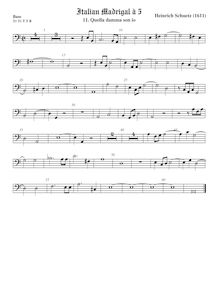 Partition viole de basse 1, italien madrigaux, Schütz, Heinrich