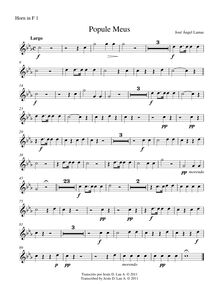 Partition cor 1 (en F), Popule Meus, Improperias, F minor, Lamas, José Ángel