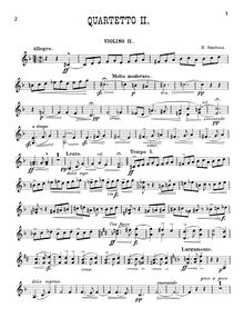 Partition violon II, corde quatuor No.2 JB 1:124, D minor, Smetana, Bedřich