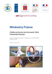 Windustry France. L’éolien se tourne vers les savoir-faire industriels français. Rapport d étape de l action menée entre novembre 2009 et février 2010.