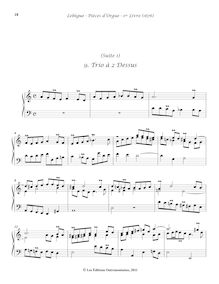 Partition , Trio à 2 Dessus, Livre d orgue No.1, Premier Livre d Orgue