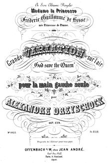 Partition complète, Grand Variation sur l air  God Save pour reine , Op.129