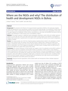 Where are the NGOs and why? The distribution of health and development NGOs in Bolivia