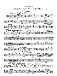 Partition basson 1, 2, Piano Concerto No.1, Triangle Concerto, E♭ major