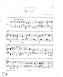 Partition de piano, violon Concerto, Have, William ten