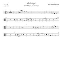 Partition ténor viole de gambe 2, alto clef, Madrigali a 5 voci par Giovanni Paolo Nodari