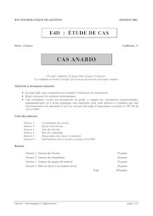 Etude de cas 2003 DA Développeur d Applications BTS Informatique de gestion