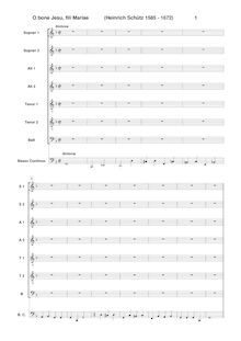 Partition chœur, continuo score, O bone Jesu, fili Mariae, SWV 471