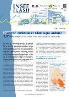 Lactivité touristique en Champagne-Ardenne : 2,9 % des emplois salariés, une saisonnalité marquée