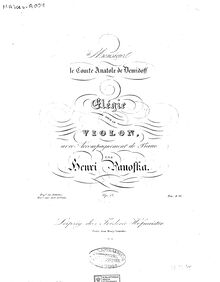 Partition complète et partition de violon, Élégie, G minor