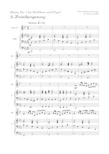 Partition Zwischengesang (between pour lectures) - score avec cor en F, Messe Nr. 1 für Waldhorn und Orgel