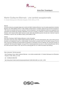 Martin Guillaume Biennais : une carrière exceptionnelle - article ; n°1 ; vol.340, pg 47-55