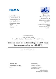 Prise en main de la technologie CUDA pour la programmation sur GPGPU