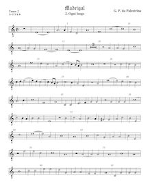 Partition ténor viole de gambe 2, octave aigu clef, 3 madrigaux