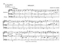 Partition No.2: Melody, 3 Compositions pour orgue, Parker, Horatio