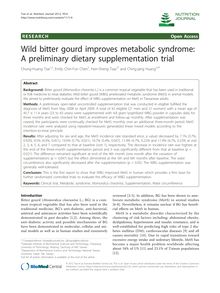 Wild bitter gourd improves metabolic syndrome: A preliminary dietary supplementation trial