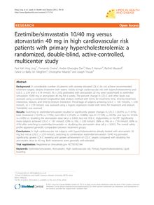 Ezetimibe/simvastatin 10/40 mg versus atorvastatin 40 mg in high cardiovascular risk patients with primary hypercholesterolemia: a randomized, double-blind, active-controlled, multicenter study
