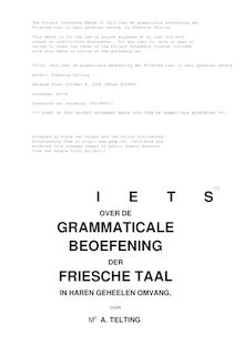 Iets over de grammaticale beoefening der Friesche taal in haar geheelen omvang