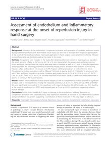 Assessment of endothelium and inflammatory response at the onset of reperfusion injury in hand surgery