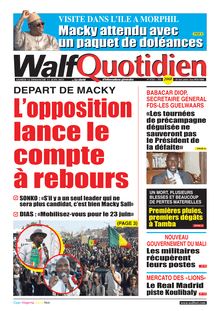 Walf Quotidien n°8764 - du samedi 12 et Dimanche 13 juin 2021