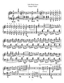 Partition de piano, Semper Fidelis, C major/F major, Sousa, John Philip