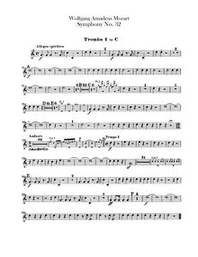 Partition trompette 1, 2 (C), Symphony No.32, Overture, G major