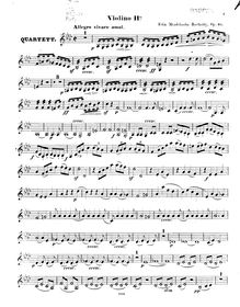 Partition violon 2, corde quatuor No.6, Op.80, F minor, Mendelssohn, Felix