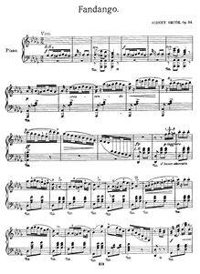 Partition complète, Fandango en D-flat major, Op.34, D♭ major, Smith, Sydney