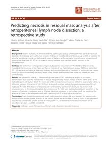 Predicting necrosis in residual mass analysis after retroperitoneal lymph node dissection: a retrospective study