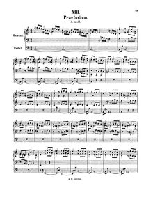 Partition complète, Prelude en A minor, A minor, Bach, Johann Sebastian