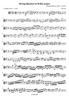 Partition viole de gambe, corde quintette, Op.99, Quintetto pour [per?] 2 Violini, Viola e 2 Violoncelli, Op.99 par Giuseppe Mascia