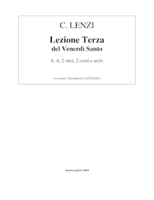 Partition Critical Notes (italien), Lezione 3a per il Venerdì Santo