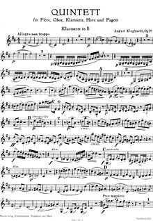 Partition clarinette (B-flat), vent quintette, Op.79, Holzbläserquintett, Op.79