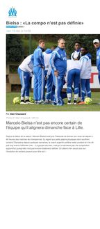 Bielsa - "La compo n est pas définie" pour le match contre Lille