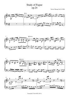 Partition complète, Study of Fugue, D minor, Xu, Xavier Shuang