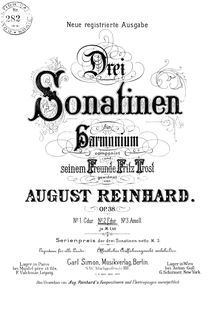 Partition complète, 3 sonatines, Op.38, Drei Sonatinen für Harmonium