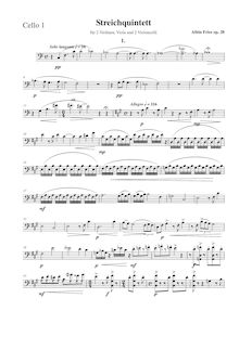 Partition violoncelle 1, corde quintette, Streichquintett mit obligater Sopran-Vokalise im 2. Satz