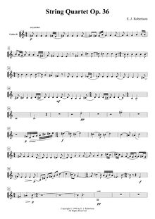 Partition violon II , partie, corde quatuor, B minor, Robertson, Ernest John