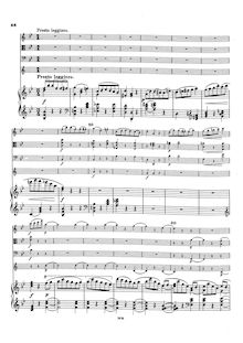Partition , Presto leggiero (monochrome), quintette pour Piano, cordes et cor