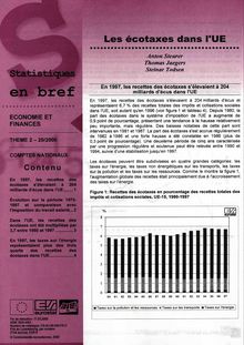 Statistiques en bref. Économie et finances nÌŠ 20/2000. Les écotaxes dans l UE
