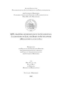 QTL mapping of resistance to Sclerotinia sclerotiorum (Lib.) De Bary in sunflower (Helianthus annuus L.) [Elektronische Ressource] / von Zeljko Micic