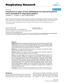 Impediment in upper airway stabilizing forces assessed by phrenic nerve stimulation in sleep apnea patients