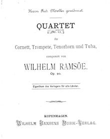 Partition complète, Brass quatuor No.1, F major, Ramsöe, Wilhelm