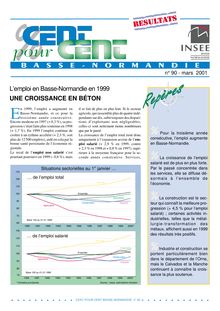 L'emploi en Basse-Normandie en 1999 - Une croissance en béton