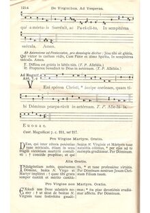 Partition Antiphon Veni sponsa Christi (Gregorian Chant), Missa  Veni Sponsa Christi 