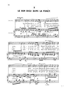 Partition , Le bon Dieu dans la forêt (= Waldandacht, Op.211 No.3), 40 Mélodies Poésies françaises par Victor Wilder